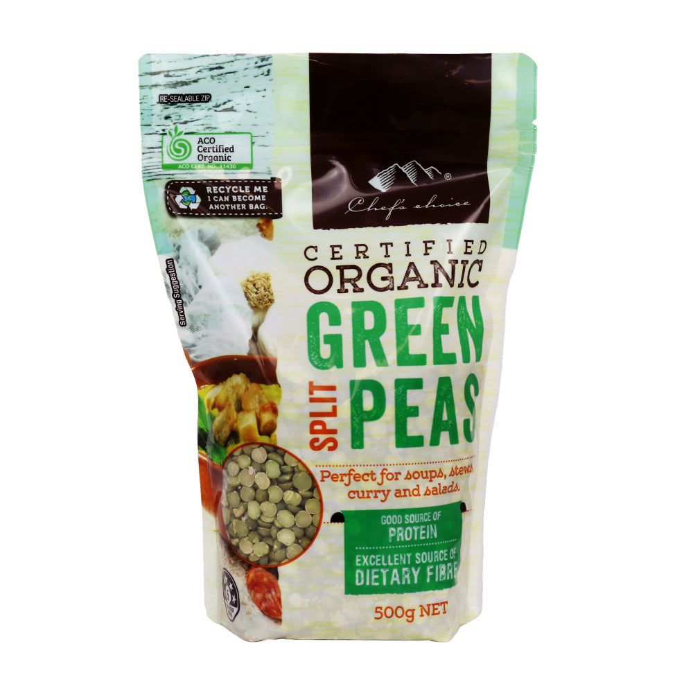 Organic green split peas