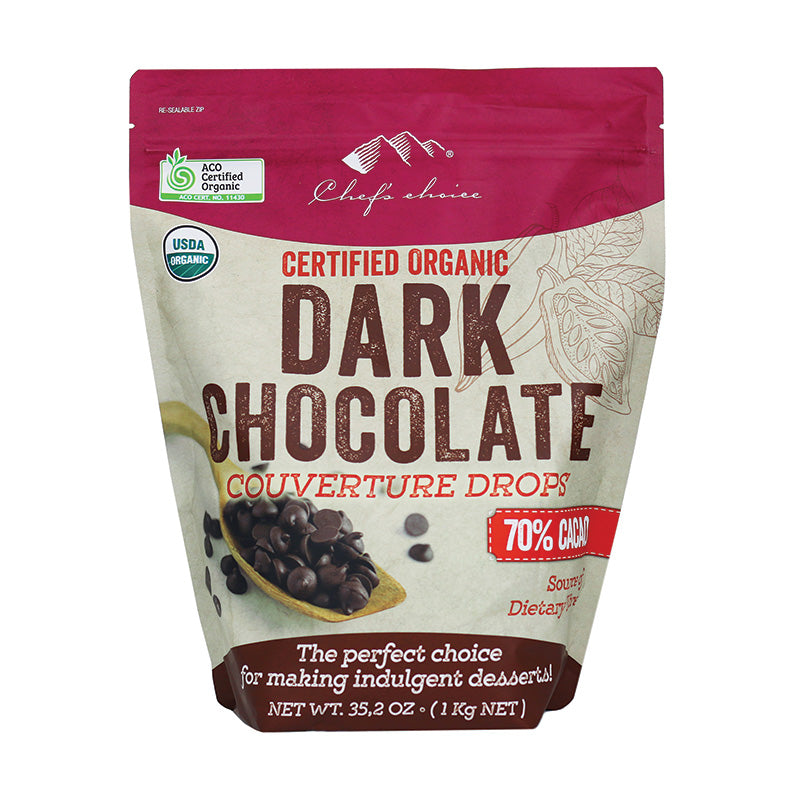 1kg Organic 70% Dark Chocolate Drops