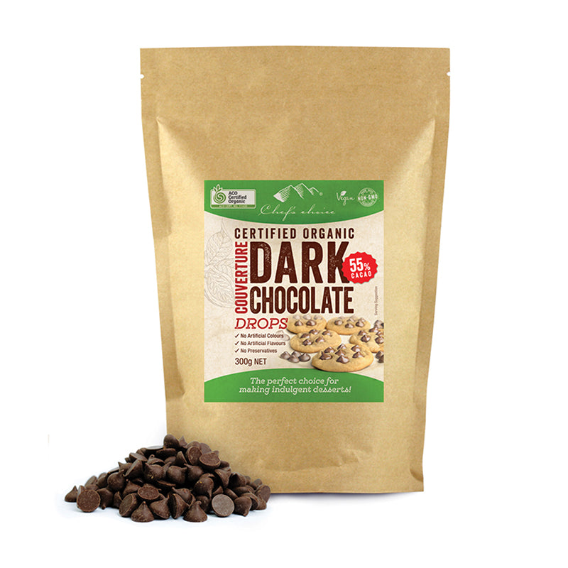 Organic dark chocolate drops 55% 300g