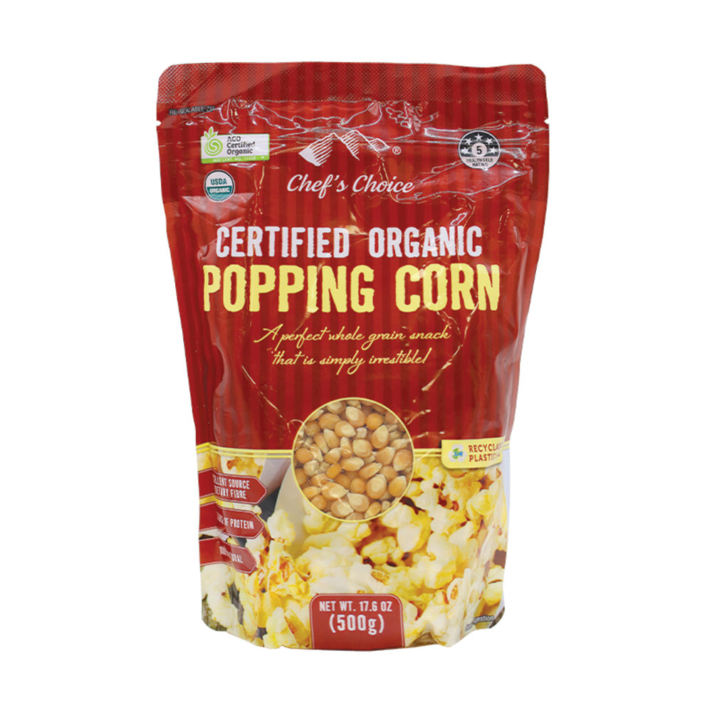 Organic popping corn kernels