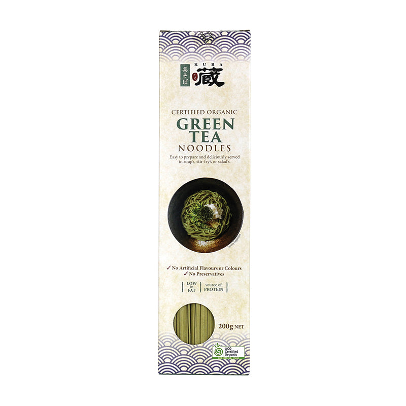 KURA organic green tea noodles 200g