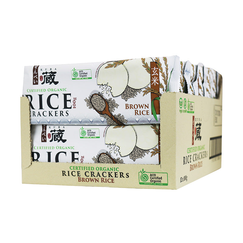 Kura organic brown rice crackers