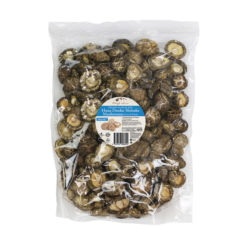 Whole shiitake hana donko mushrooms dried