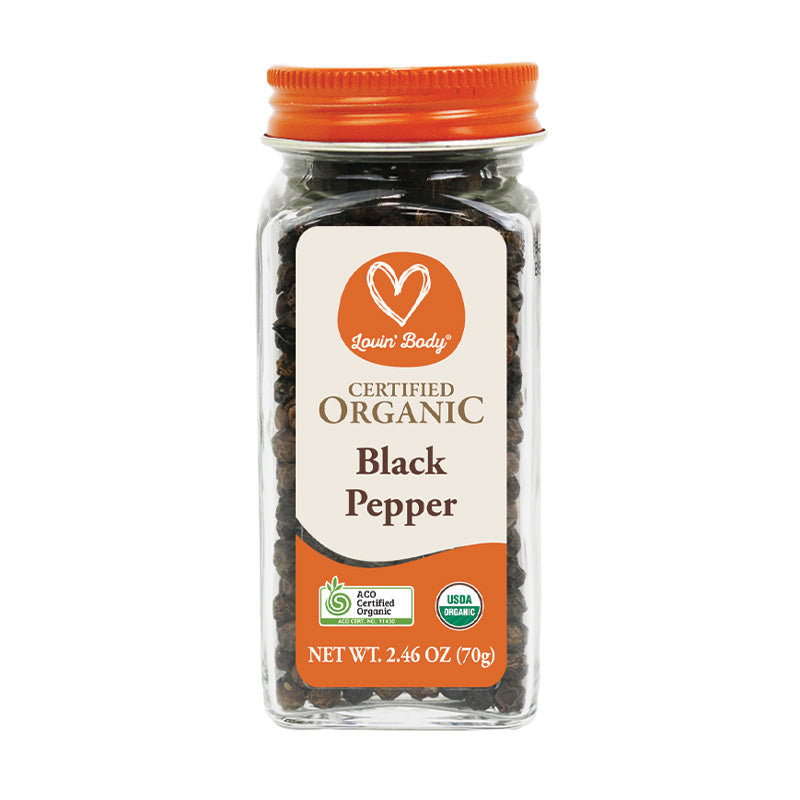 Organic black pepper spice