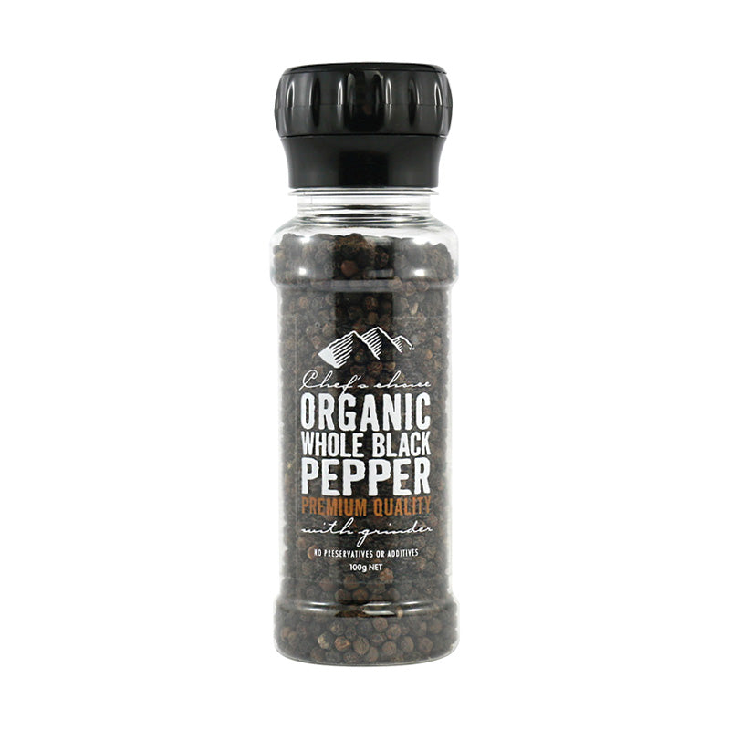 Certified Organic Whole Black Pepper – Grinder