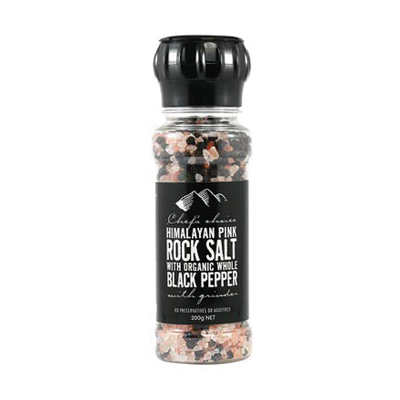 Pink rock salt organic black pepper mix