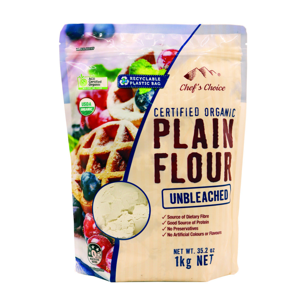 Chef’s Choice Organic Unbleached Plain Flour - 1kg