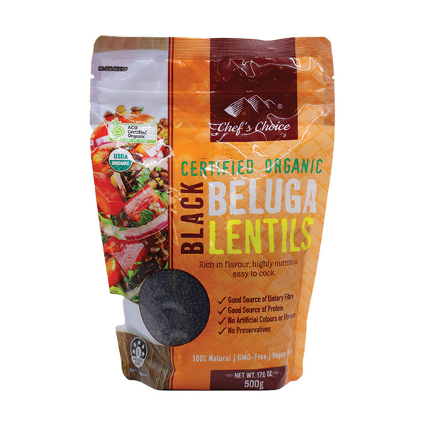 Chef’s Choice Organic Black Beluga Lentils - 500g/1kg