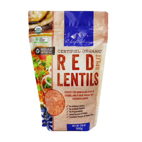 Organic red split lentils