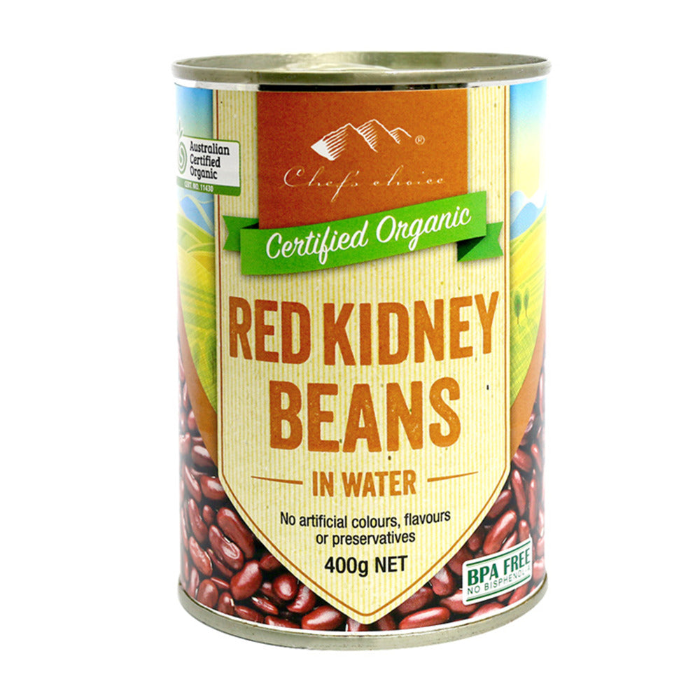 Organic red kidney beans in water