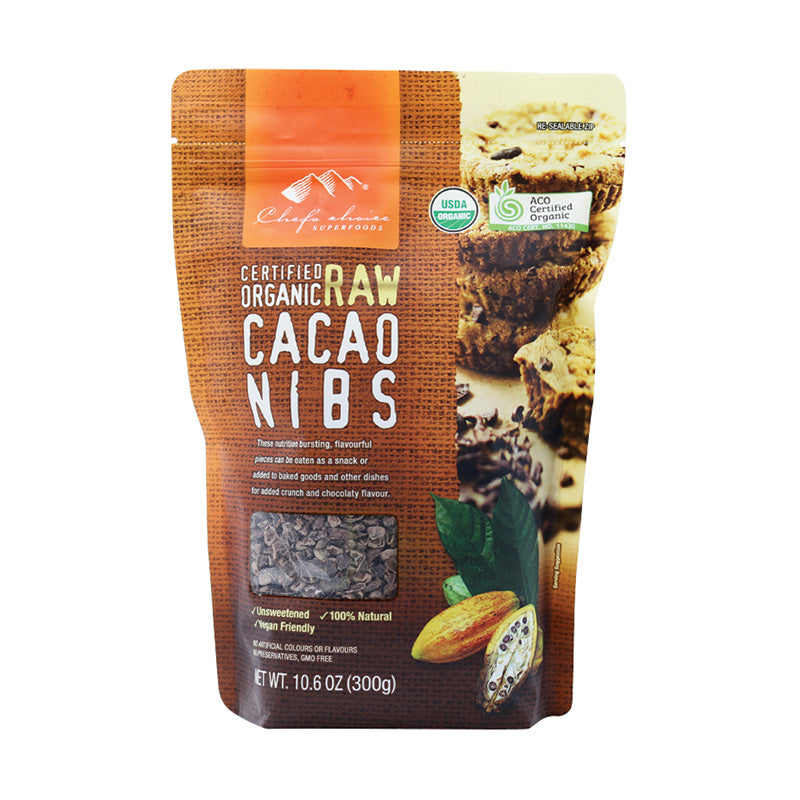 Organic raw cocoa nibs 100% cacao