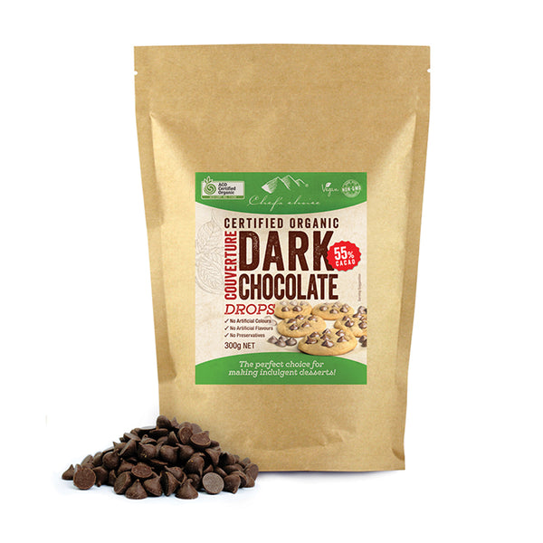Organic dark chocolate drops 55% 300g