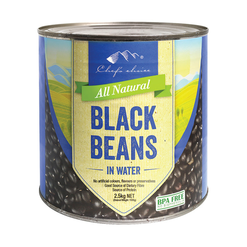 All natural black beans in water