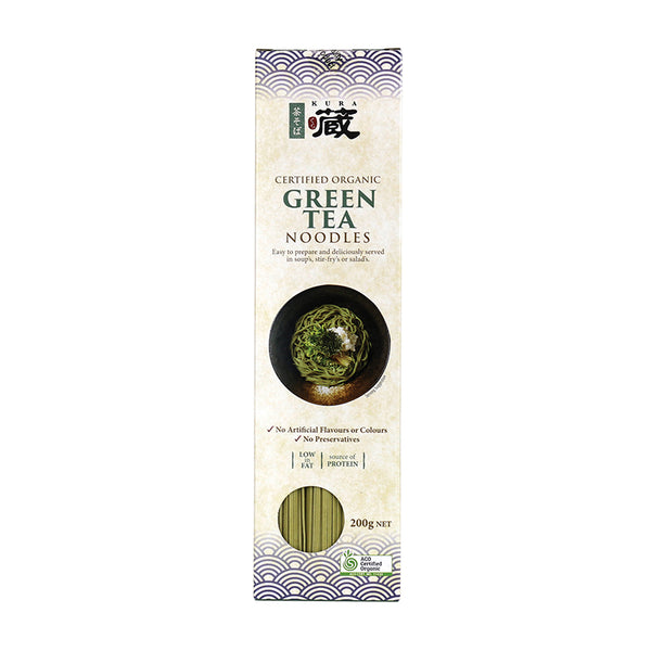 KURA organic green tea noodles 200g