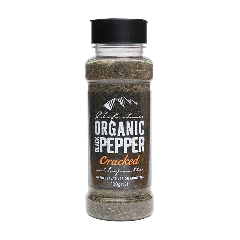 Organic cracked black pepper sprinkler