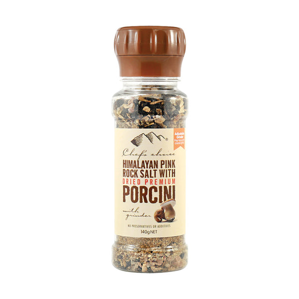 Pink rock salt porcini grinder