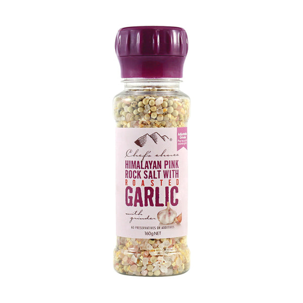 Pink rock salt garlic grinder