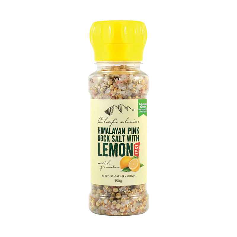 Pink rock salt lemon zest grinder