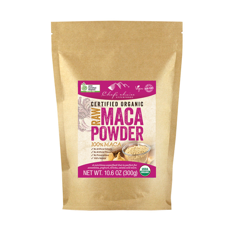 Raw organic maca powder superfood