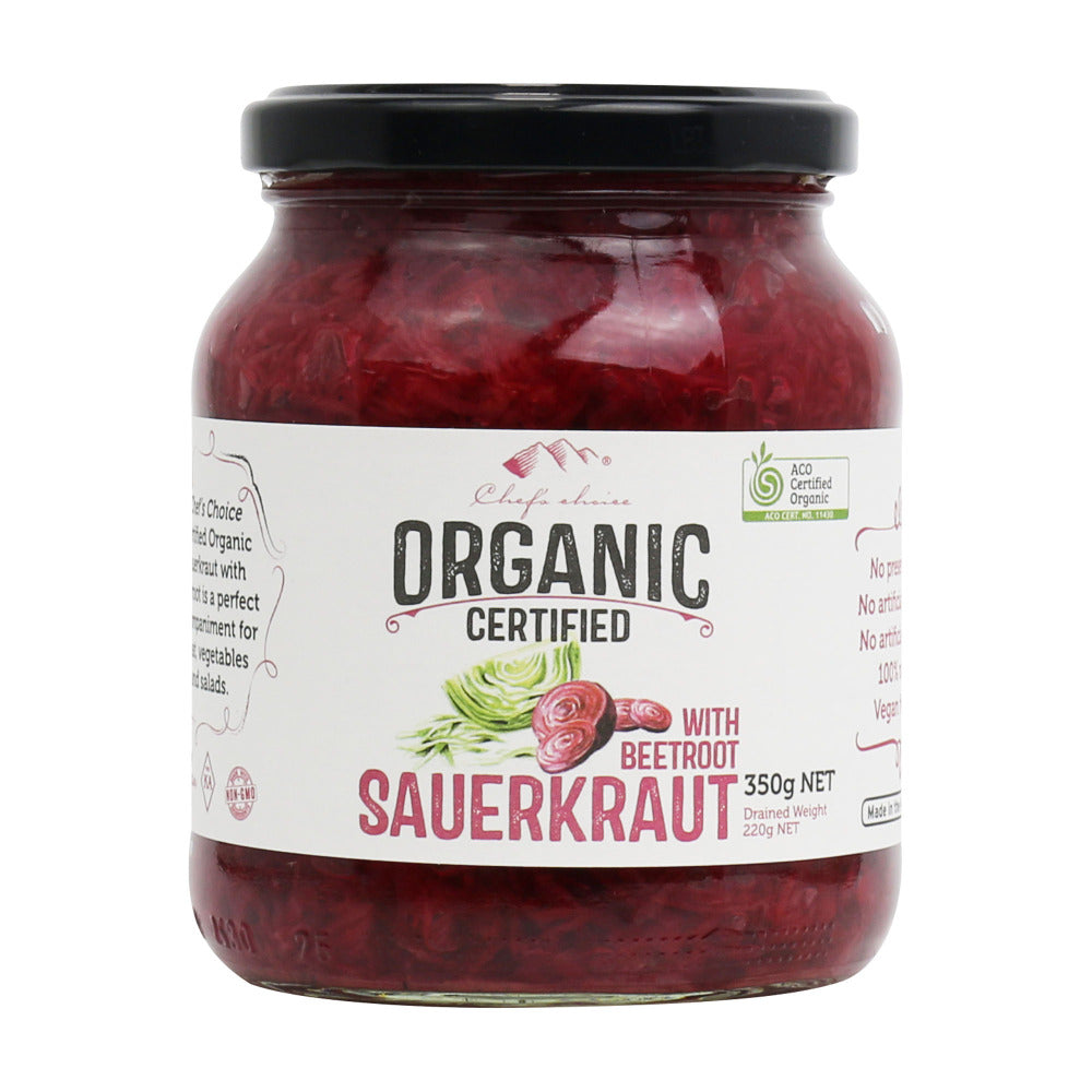 Organic sauerkraut with beetroot